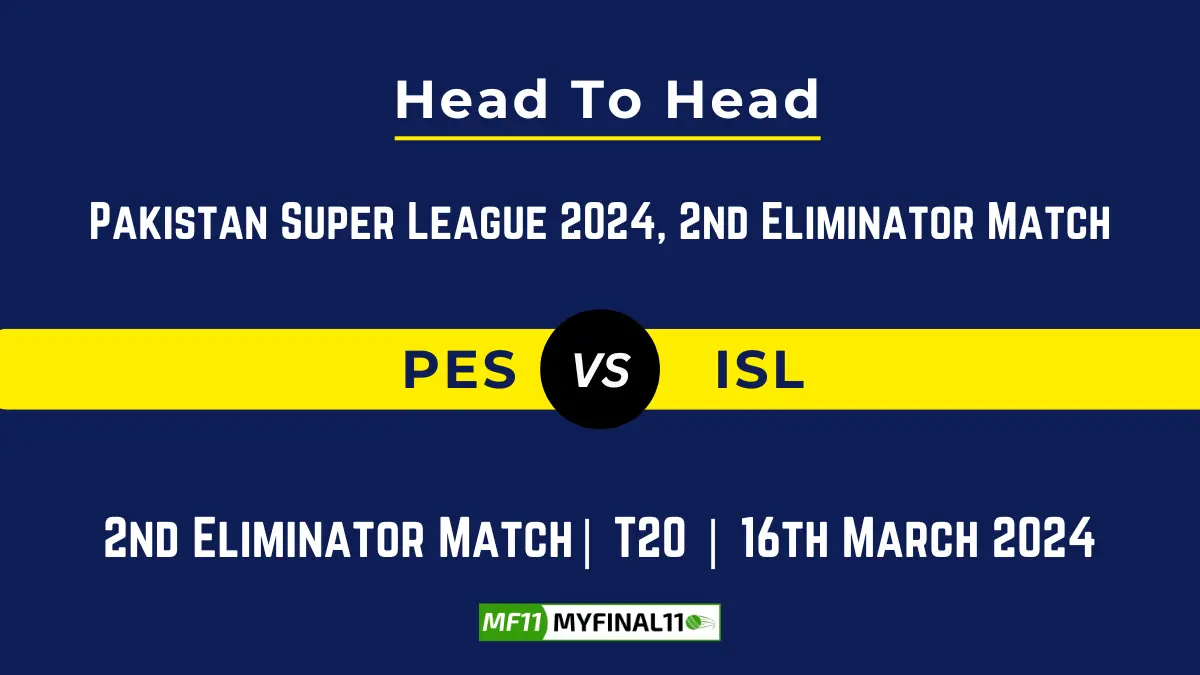 PES vs ISL Head to Head, player records, and player Battle, Top Batsmen & Top Bowlers records for 2nd Eliminator Match of Pakistan Super League 2024 [16th March 2024]