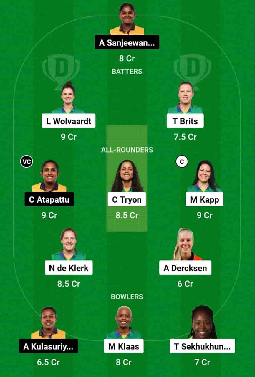 SA-W vs SL-W Dream11 Prediction Today 2nd T20I Match of the Sri Lanka Women's tour of South Africa 2024. This match will be hosted at Senwes Park, Potchefstroom, scheduled for 30th Mar 2024, at 05:30 PM IST. South Africa Women (SA-W) vs Sri Lanka Women (SL-W) match In-depth match analysis & Fantasy Cricket Tips. Get Venue Stats of the Senwes Park, Potchefstroom pitch report