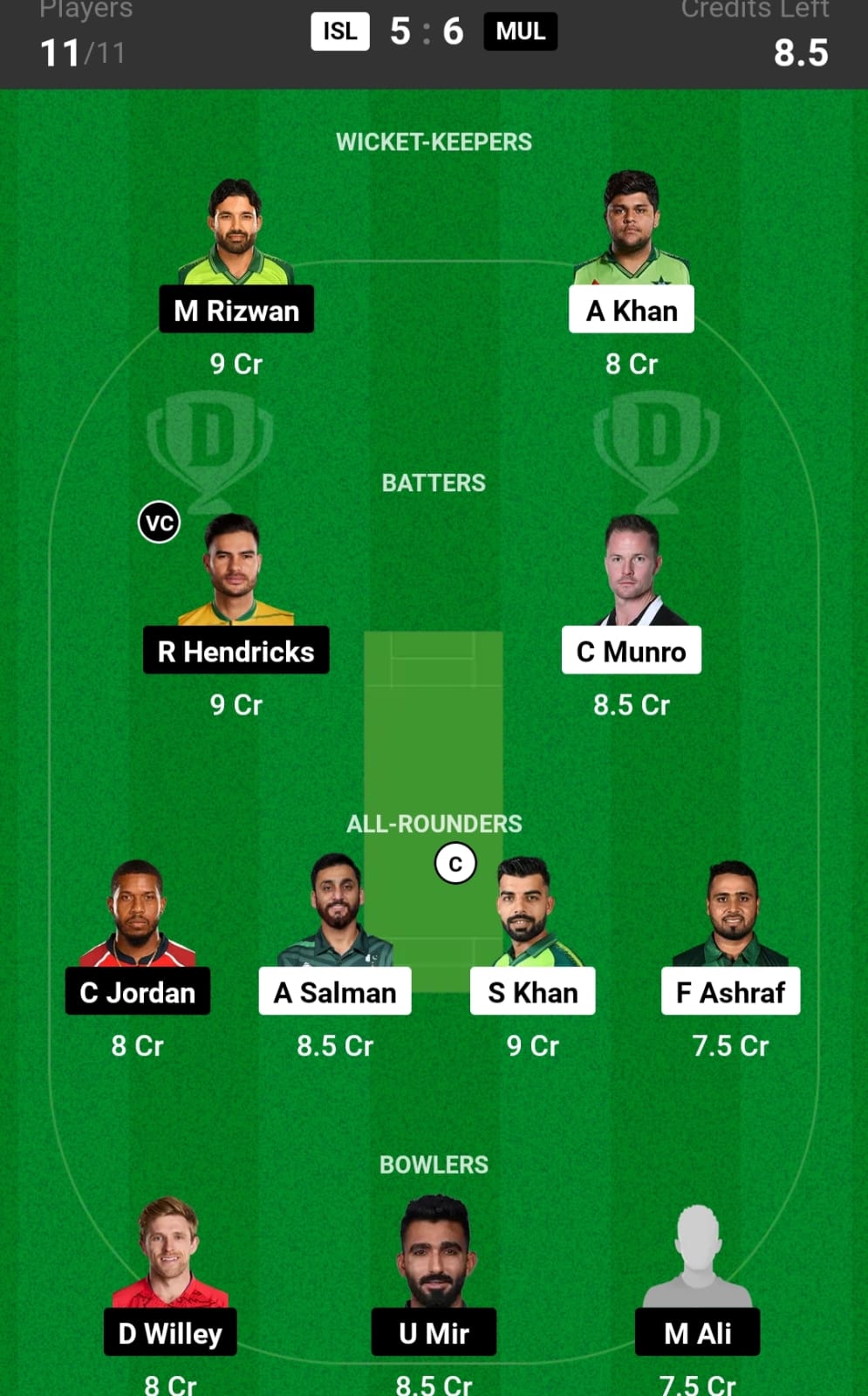 ISL vs MUL Dream11 Prediction, Islamabad United vs Multan Sultans Dream11 Team Prediction