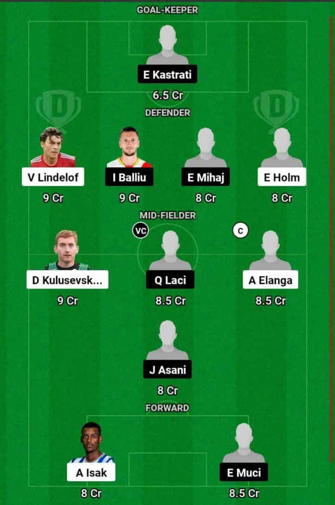 SWE vs ALB  Dream11 Prediction Today Football Match.