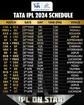 ipl schedule 2024