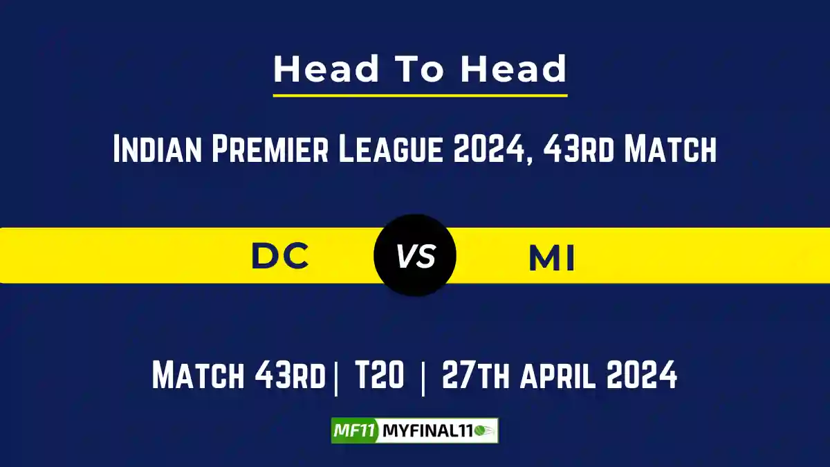 DC vs MI Player Battle, Head to Head, Player Records Stats IPL 2024, Match 43rd