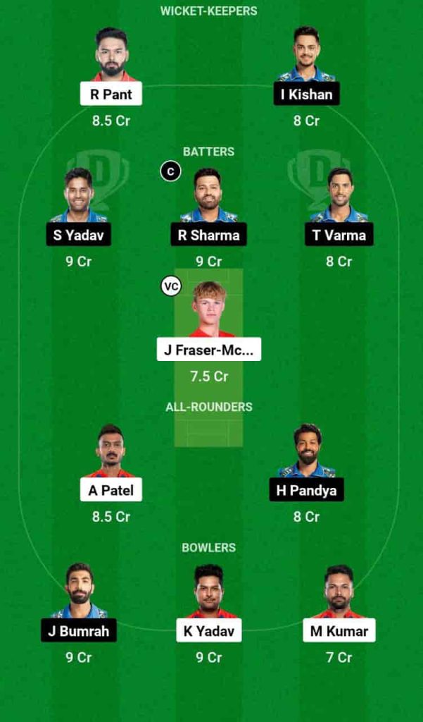 DC vs MI Dream11 Prediction Today is the 43rd T20 Match of the Indian Premier League 2024 (IPL). This match will be hosted at the Arun Jaitley Stadium, Delhi, scheduled for the 27th of April 2024, at 03:30 PM IST. Delhi Capitals (DC) vs Mumbai Indians (MI) match In-depth match analysis & Fantasy Cricket Tips. Get venue stats for the Arun Jaitley Stadium, Delhi pitch report.