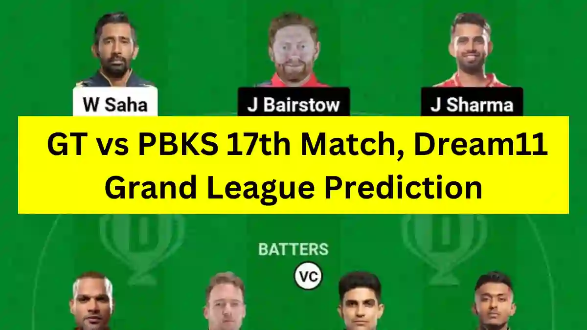 GT vs PBKS 17th Match, Dream11 Grand League Prediction