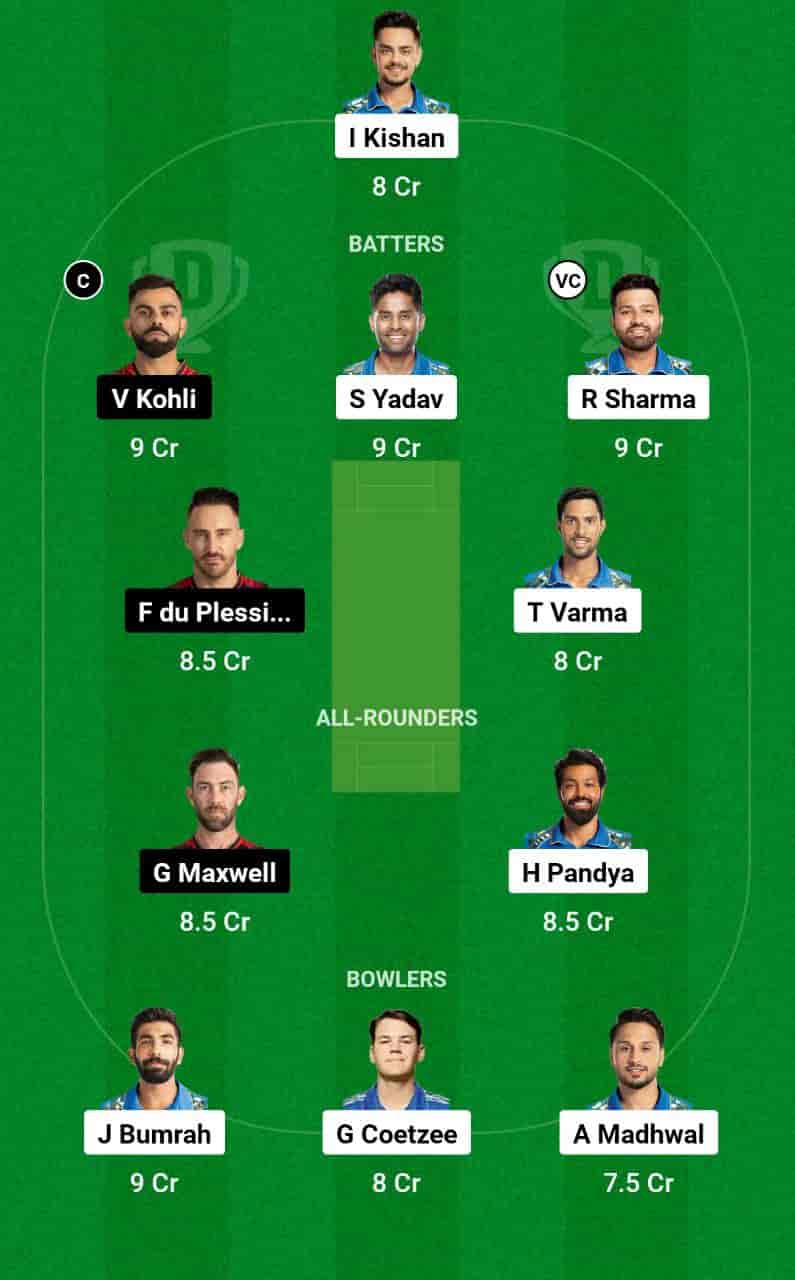 MI vs RCB Dream11 Prediction Today is the 25th T20 Match of the Indian Premier League 2024 (IPL). This match will be hosted at the Wankhede Stadium, Mumbai, scheduled for the 11th of April 2024, at 07:30 IST. Mumbai Indians (MI) vs Royal Challengers Bengaluru (RCB) match In-depth match analysis & Fantasy Cricket Tips. Get Venue Stats of the Wankhede Stadium, Mumbai pitch report