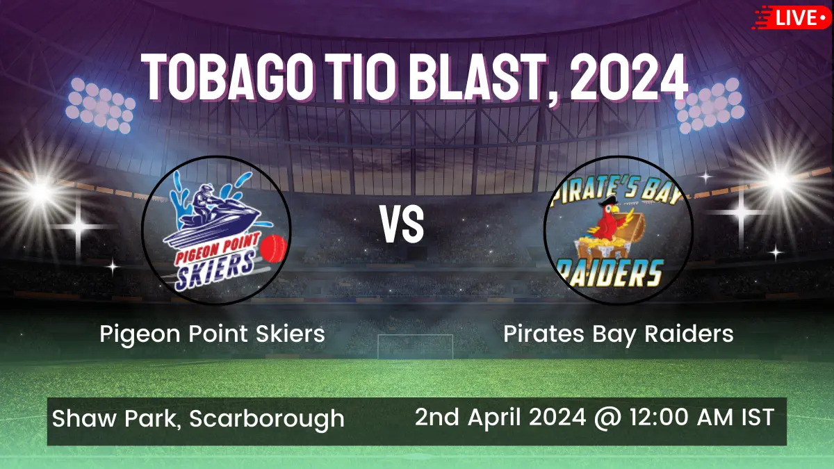 Tobago T10 Blast 2024 , PPS vs PBR Live score Pigeon Point Skiers vs Pirates Bay Raiders, Match 24 - Live Cricket Score