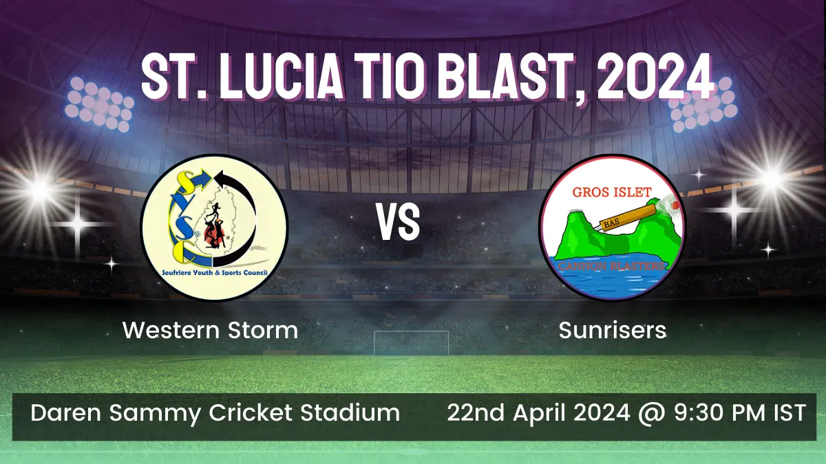 SSCS vs GICB Dream11 Prediction, Player Stats: Soufriere Sulphur (SSCS) vs Gros Islet Cannon Blasters (GICB) Dream11 Team 3rd Place Play-Off match of the St. Lucia T10 Blast, 2024