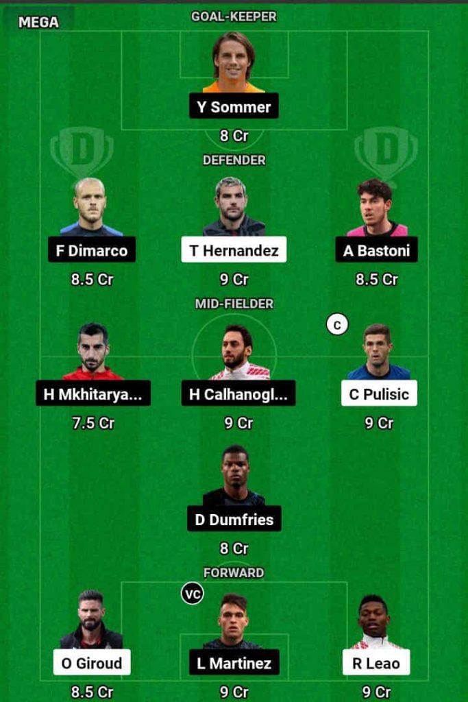 MIL vs INT Dream11 Prediction Today Football Match.