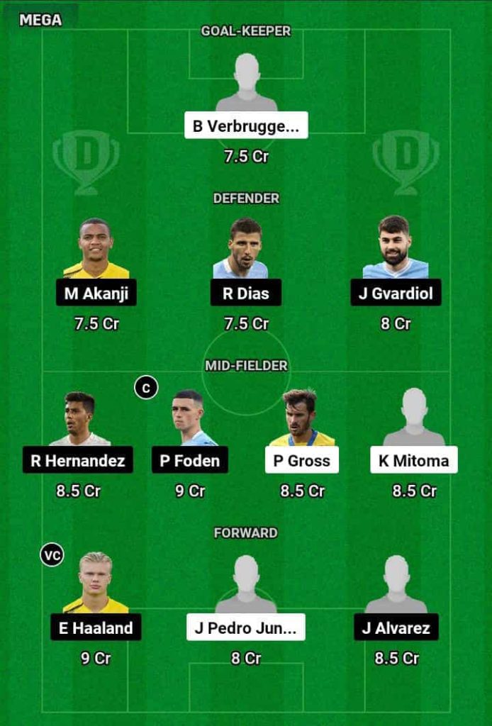 BHA vs MCI Dream11 Prediction Today Football Match.