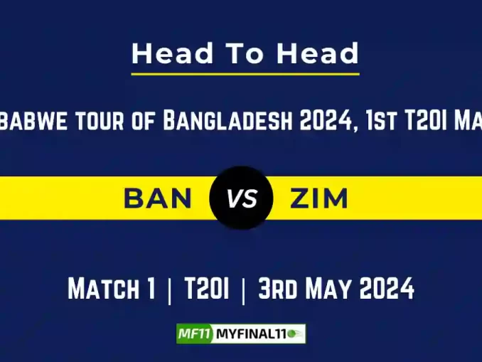 BAN vs ZIM Head to Head, BAN vs ZIM player records, BAN vs ZIM player Battle, and BAN vs ZIM Player Stats, BAN vs ZIM Top Batsmen & Top Bowlers records for the upcoming match of the Zimbabwe tour of Bangladesh 2024, 1st T20I Match, which will see Bangladesh taking on Zimbabwe, in this article, we will check out the player statistics, Furthermore, Top Batsmen and top Bowlers, player records, and player records, including their head-to-head records