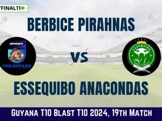 BBP vs EQA Dream11 Prediction & Player Stats, 19th T10 Match, Guyana T10 Blast, 2024