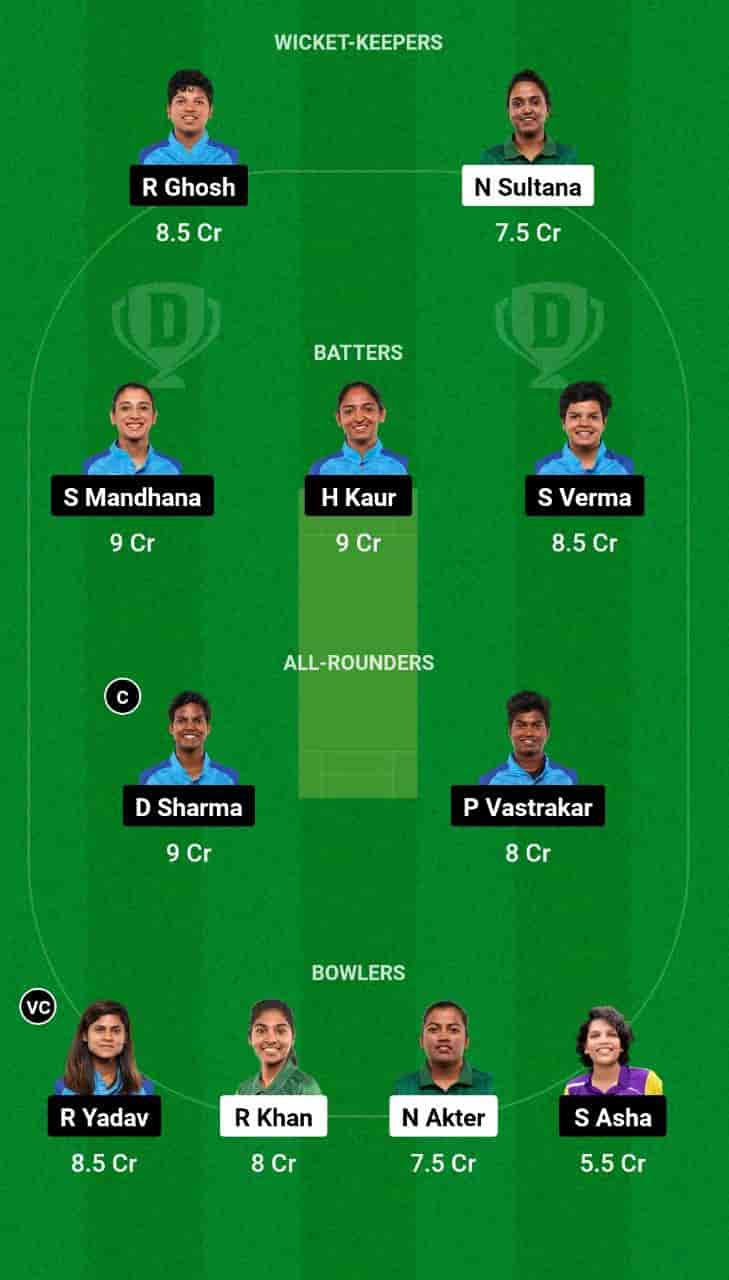 BD-W vs IN-W Dream11 Prediction Today is the 5th T20I Match of the India Women's tour of Bangladesh 2024. This match will be hosted at the Sylhet International Cricket Stadium, Sylhet, scheduled for the 9th May 2024 at 15:30 IST. Bangladesh Women (BD-W) vs India Women (IN-W) match In-depth match analysis & Fantasy Cricket Tips. Get Venue Stats of the Sylhet International Cricket Stadium, Sylhet pitch report