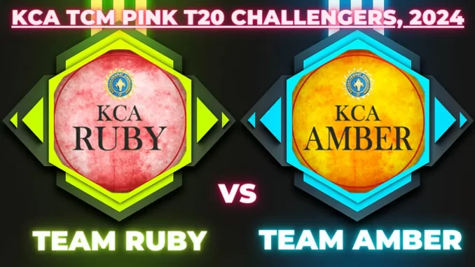 RUB vs AMB Player Battle/Record, Player Stats - Team Ruby (RUB) played against Team Amber (AMB) in the 12th Match KCA TCM Pink T20 Challengers, 2024 tournament at St Xavier's College Ground, Thiruvananthapuram on May 31, 2024, at 9:00 AM.