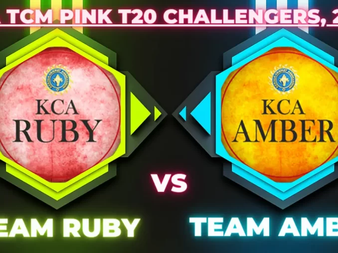 RUB vs AMB Player Battle/Record, Player Stats - Team Ruby (RUB) played against Team Amber (AMB) in the 12th Match KCA TCM Pink T20 Challengers, 2024 tournament at St Xavier's College Ground, Thiruvananthapuram on May 31, 2024, at 9:00 AM.