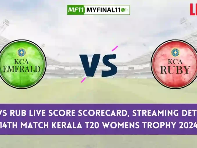 EME vs RUB Live Score, Kerala T20 Womens Trophy 2024, Team Emerald vs Team Ruby Live Cricket Score & Commentary - Match 1