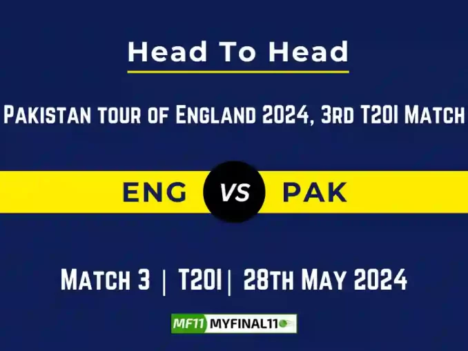 ENG vs PAK Head to Head, ENG vs PAK player records, ENG vs PAK player Battle, and ENG vs PAK Player Stats, ENG vs PAK Top Batsmen & Top Bowlers records for the upcoming match of the Pakistan tour of England 2024, 3rd T20I Match, which will see England taking on Pakistan, in this article, we will check out the player statistics, Furthermore, Top Batsmen and top Bowlers, player records, and player records, including their head-to-head records