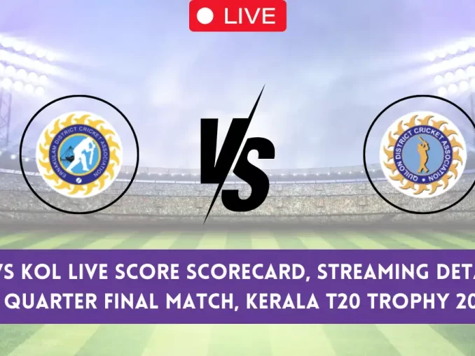 ERL vs KOL Live Score, DCA Eranakulam vs DCA Kollam Live Cricket Score, 2nd Quarter Final T20 Match, Kerala T20 Trophy, 2024