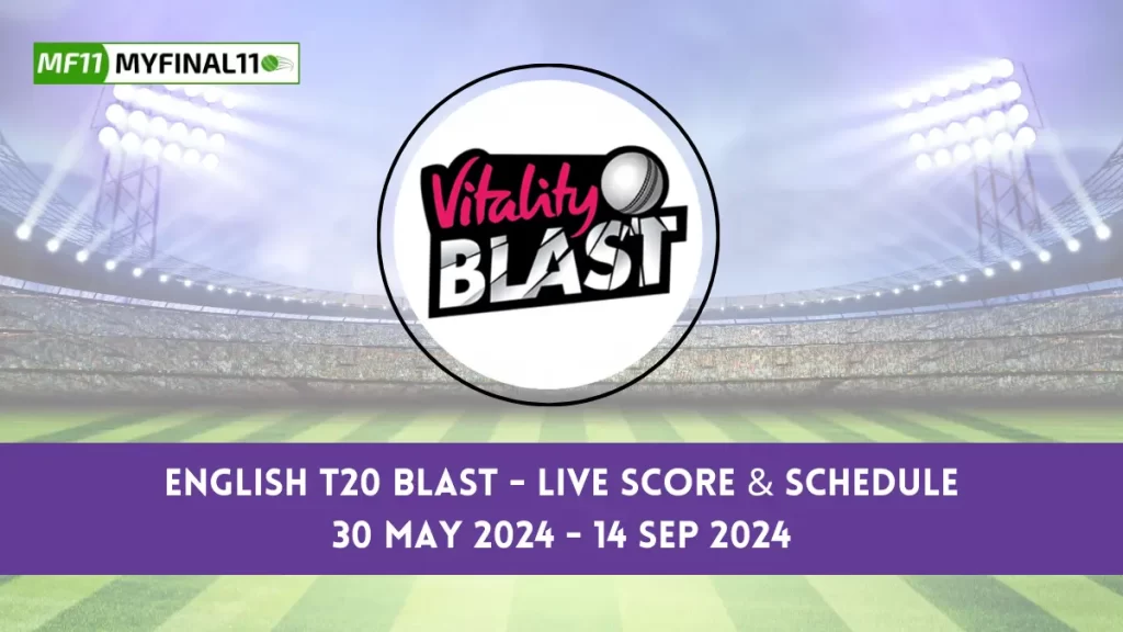 Get all the updates on the English T20 Blast live scores, predictions, points table, and team squad. A total of 18 teams will compete