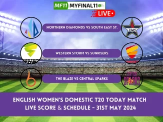 English Women’s Domestic T20 Live Score & Schedule Today Match - 31st May 2024