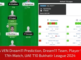 FES vs VEN Dream11 Prediction, Dream11 Team, Player Stats, 17th Match, UAE T10 Bukhatir League 2024