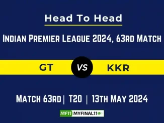 GT vs KKR Head to Head, player records, and player Battle, IPL 2024 [13th May 2024]