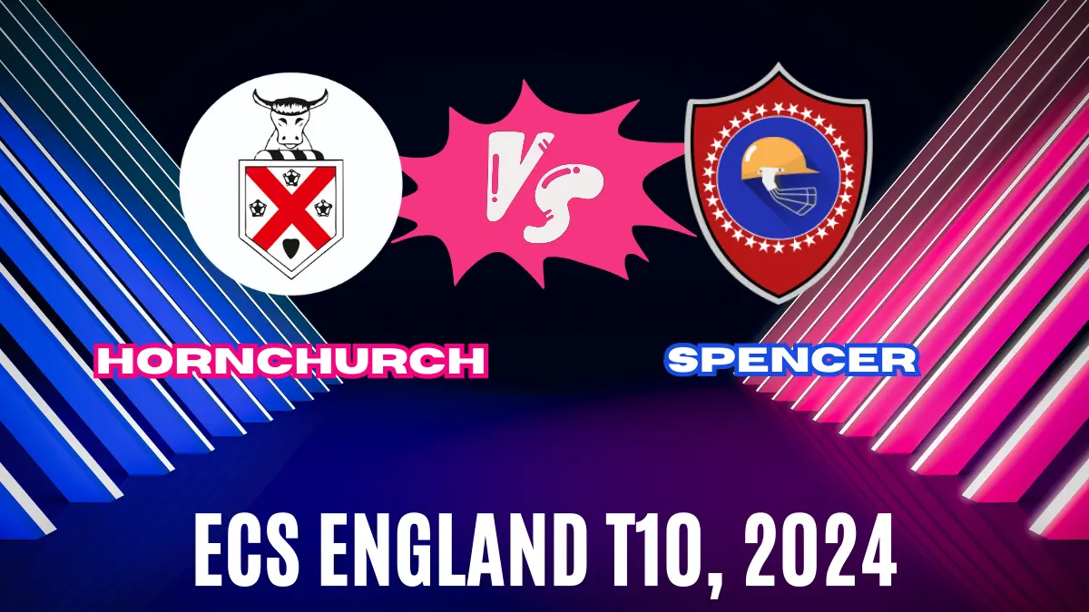 HOR vs SPE Player Battle/Record, Player Stats - Hornchurch (HOR) played against Spencer (SPE) in the 17th Match ECS England T10, 2024 tournament at Raynes Park Sports Ground, Wimbledon on May 30, 2024, at 4:15 PM.