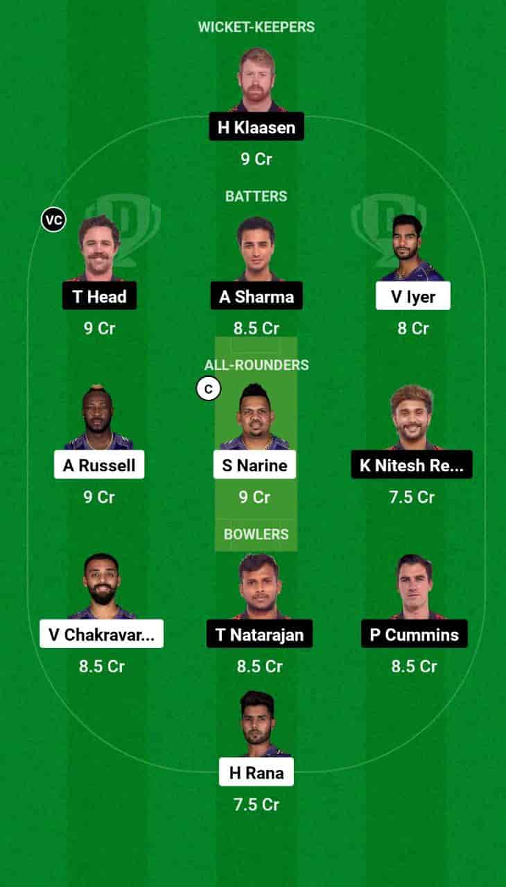 KKR vs SRH Dream11 Prediction- The Qualifier 1 T20 Match of the Indian Premier League 2024 (IPL) will be played between Kolkata Knight Riders (KKR) and Sunrisers Hyderabad (SRH ) at the Narendra Modi Stadium, Ahmedabad. The match is scheduled to take place on the 21st of May 2024 at 07:30 PM IST. You can find an in-depth match analysis and Fantasy Cricket Tips for this match. Additionally, you can get venue stats for the Narendra Modi Stadium, Ahmedabad, and the pitch report.