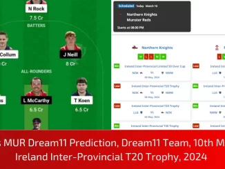 NK vs MUR Dream11 Prediction, Dream11 Team, Pitch Report & Player Stats, 10th Match, Ireland Inter-Provincial T20 Trophy, 2024