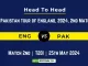 ENG vs PAK player battle, Head to Head Stats, Records for 2nd T20I Match