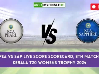 PEA vs SAP Live Score, Kerala T20 Womens Trophy 2024, Team Pearl vs Team Sapphire Live Cricket Score & Commentary - Match 8
