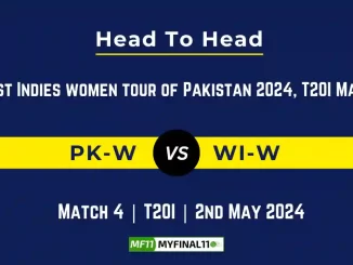 PK-W vs WI-W Head to Head, 4th T20I Match, player records, and player Battle, Top Batters & Top Bowlers records for West Indies Women tour of Pakistan [2nd May 2024]