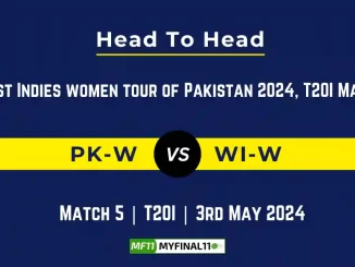 PK-W vs WI-W Head to Head, 5th T20I Match, player records, and player Battle, Top Batters & Top Bowlers records for West Indies Women tour of Pakistan [3rd May 2024]