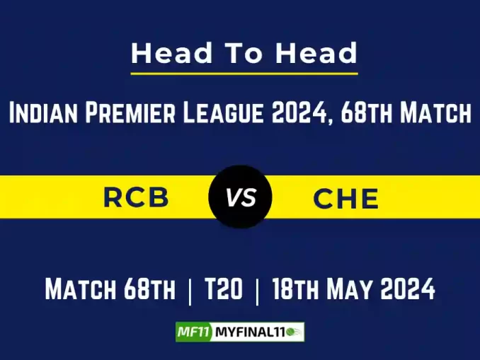 RCB vs CHE player battle, Head to Head Stats, Records for 68th Match of IPL 2024