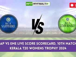 SAP vs EME Live Score, Kerala T20 Womens Trophy 2024, Team Sapphire vs Team Emerald Live Cricket Score & Commentary - Match 10