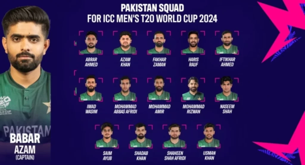 Pakistan's Squad Announcement for T20 World Cup 2024