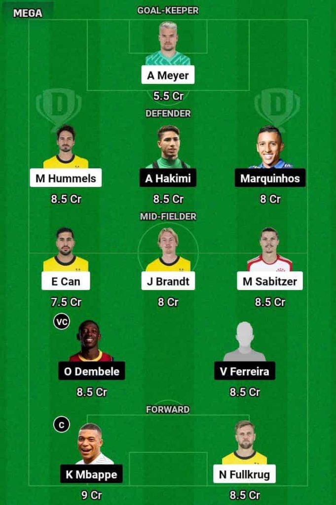 DOR vs PSG Dream11 Prediction Today Football Match.