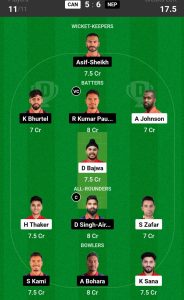 CAN vs NEP Dream11 Team Prediction - Dipendra Singh Airee & Rohit Kumar Paudel will be the excellent option for C & VC