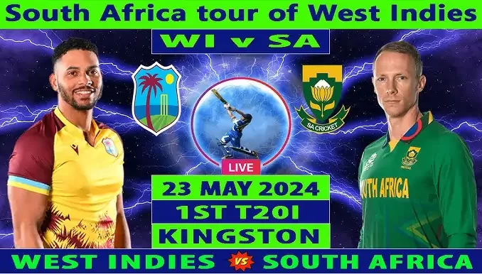 WI vs SA Live Score, West Indies vs South Africa Live Cricket Score, 1st T20I Match, South Africa tour of West Indies, 2024