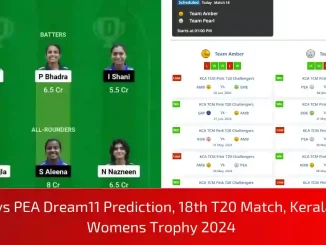 AMB vs PEA Dream11 Prediction, Pitch Report, and Player Stats, 18th Match, Kerala T20 Women Trophy, 2024
