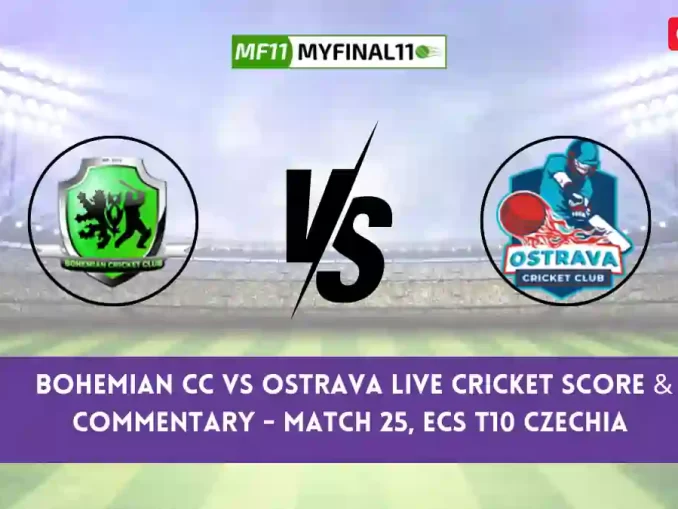 BCC vs OST Live Score, Streaming, Bohemian CC vs Ostrava Live Cricket Score & Commentary - Match 25, ECS T10 Czechia 2024