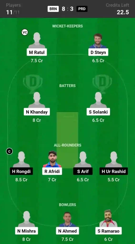 BRN vs PRD Dream11 Prediction, Pitch Report, and Player Stats, 6th Match, ECS T10 Czechia, 2024