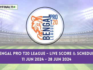 Bengal Pro T20 League - Live Score & Schedule 11 Jun 2024 - 28 Jun 2024