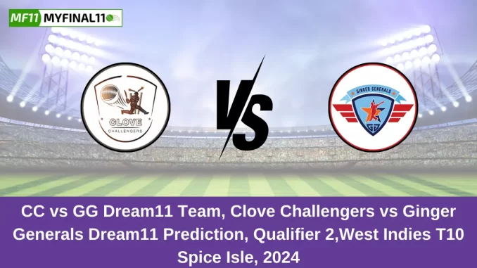 CC vs GG Dream11 Team, Clove Challengers vs Ginger Generals Dream11 Prediction, Qualifier 2,West Indies T10 Spice Isle, 2024