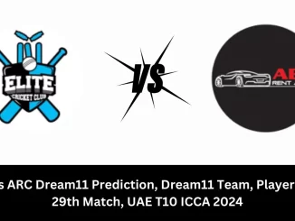 ECC vs ARC Dream11 Predictio Elite Cricket Club (ECC) vs ABX Rent a Car (ARC) Dream11 team ECC vs ARC Player Stats