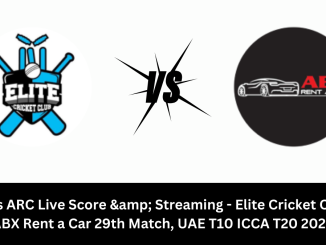 ECC vs ARC Live Score: The upcoming match between Elite Cricket Club (ECC) vs ABX Rent a Car (ARC) at the UAE T10 ICCA, 2024