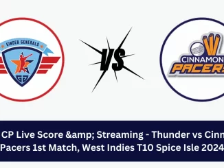 GG vs CP Live Score: The upcoming match between Ginger Generals (GG) vs Cinnamon Pacers (CP) at the West Indies T10 Spice Isle, 2024