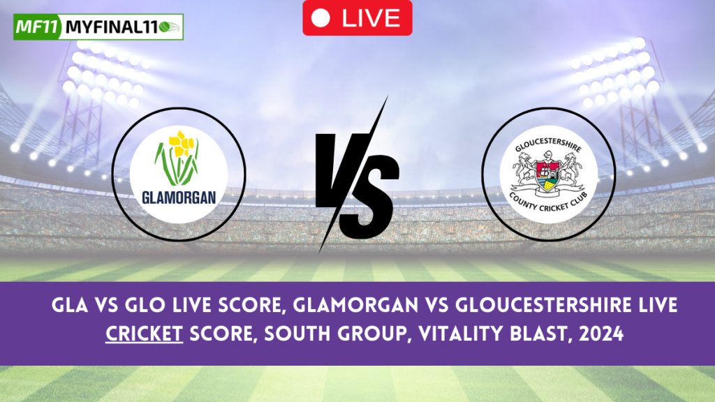 GLA vs GLO Live Score, Glamorgan vs Gloucestershire Live Cricket Score, South Group, Vitality Blast, 2024