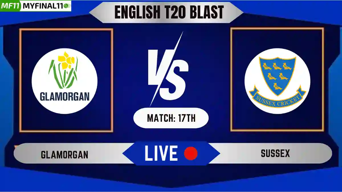 GLA vs SUS Live Score, English T20 Blast 2024, Glamorgan vs Sussex Live Cricket Score & Commentary - Match 17th