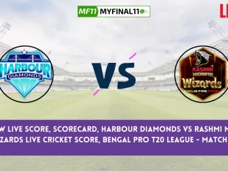 HD vs RMW Live Score, Scorecard, Harbour Diamonds vs Rashmi Medinipur Wizards Live Cricket Score, Bengal Pro T20 League - Match 24
