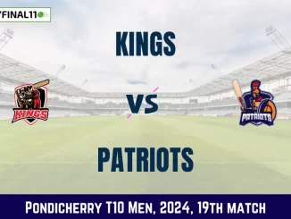 KGS vs PAT Dream11 Prediction, Pitch Report, and Player Stats, 19th Match, Pondicherry T10 Men, 2024